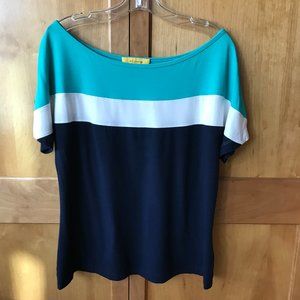 ST. JOHN Color Block Tee Size XL